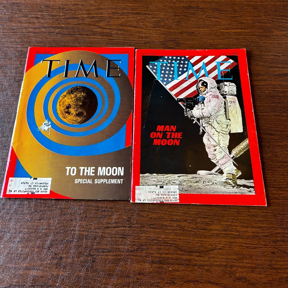 Time Magazine July 18, 1969 & July 25, 1969. Man on the moon. Neil Armstrong